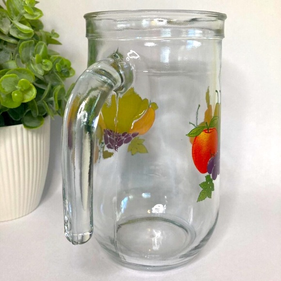 Vintage Crisa Fruit Glass Pitcher 4 Tumblers 5 Piece Set - Picture 3 of 13